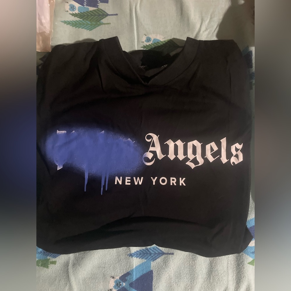 Brand new with tags palm angels spray paint tee blue